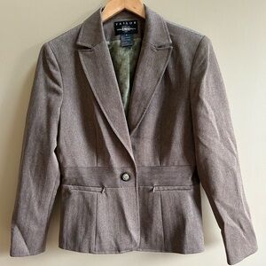 NEW Tailor B. Moss Women’s Blazer Single Button Jacket Brown Tan Beige Size 10
